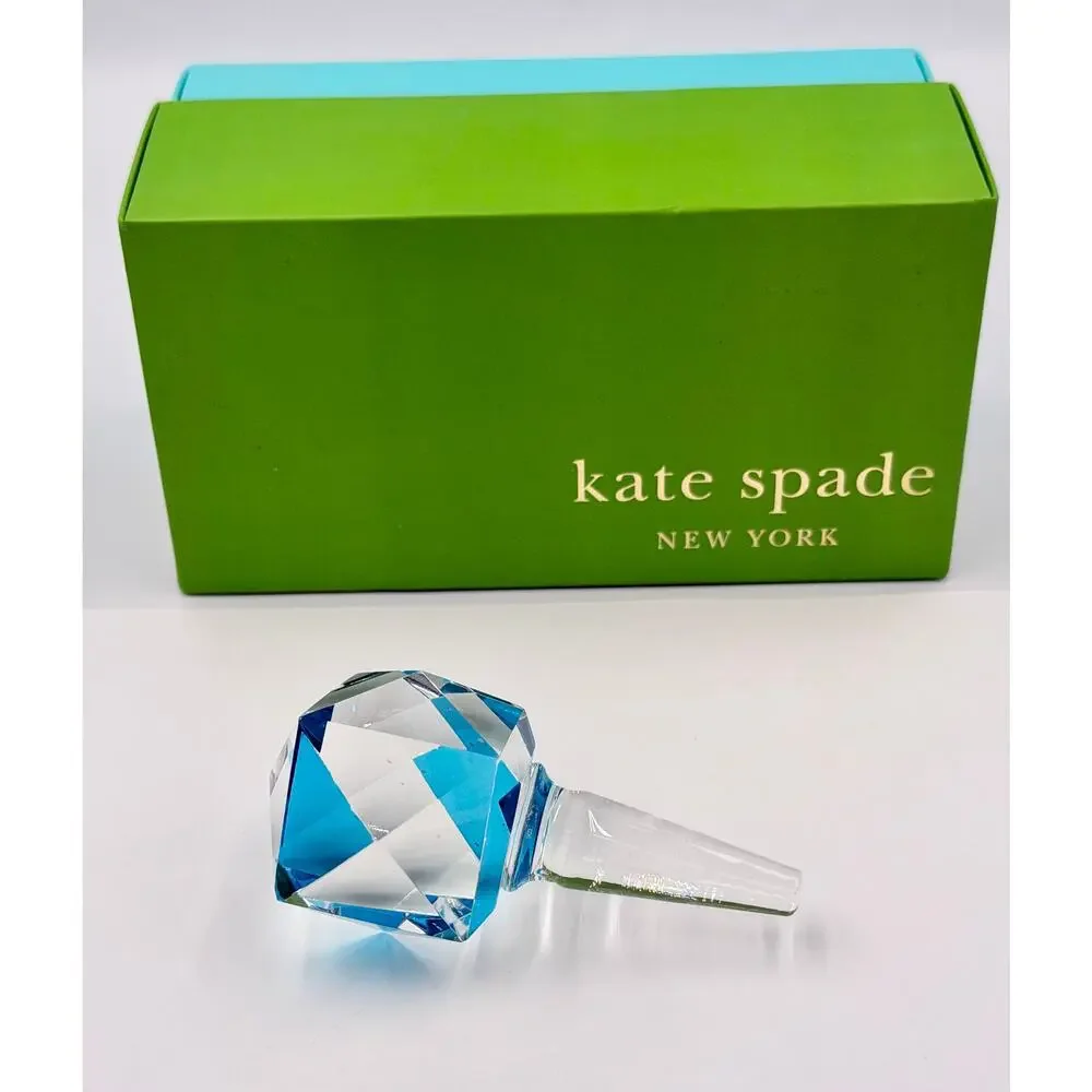 LENOX Kate Spade New York Faceted JULES POINT Blue Crystal Bottle Stopper